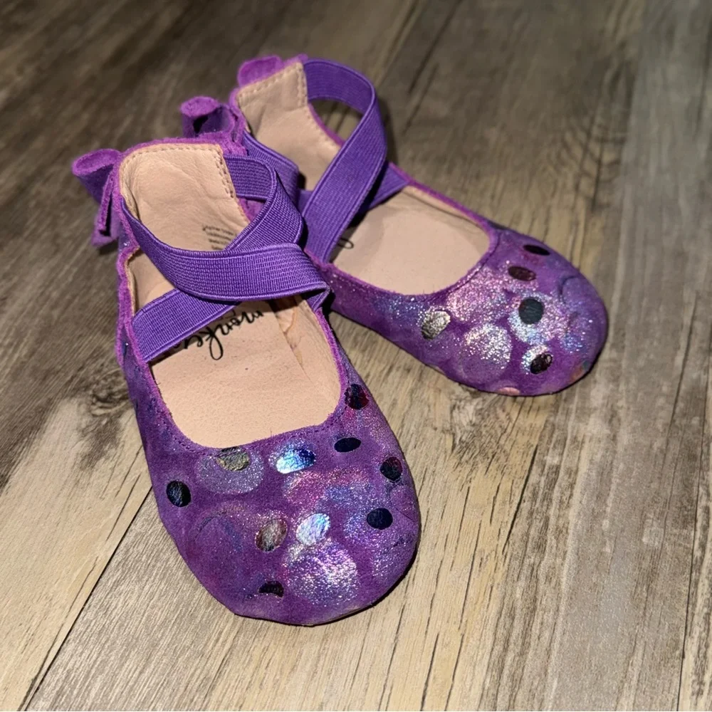 Monkey Feet Purple Sandals with Whimsical Embellishments